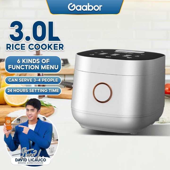 Gaabor Mulitfunctional Touchscreen 3 Liter Rice Cooker 6function Menu