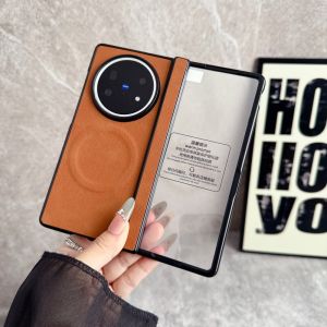 For VIVO X Fold 5 Case Luxury PU Leather Magnetic MagSafe Film Protective Back Cover Case For VIVO X Fold 3 Pro Fold5 Shell