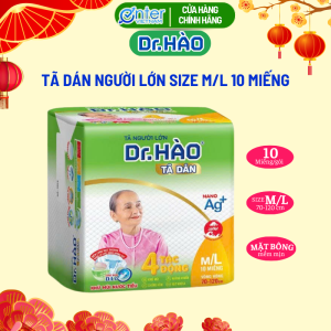 [Hàng Chính Hãng] Tã Dán Người Lớn DR HÀO Size M/L 10 Miếng siêu thấm siêu mềm. Bỉm dán người già khô thoáng. Tả dán khử mùi tả giấy cho người bệnh. Bỉm người lớn bỉm cho người bệnh bỉm người già. Tả giấy người già.