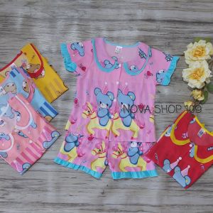 Bộ đồ pijama cực xinh xắn cho bé gái từ 16-21kg vải lụa mềm mịn bao mát mẻ