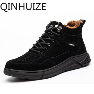 QINHUIZE New work safety shoes anti-smashing anti-piercing steel toe cap protective shoes high-top winter plus velvet lightweight non-slip safety boots
