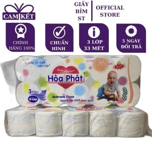 Giấy vệ sinh Hòa phát cá 3 lớp 10 cuộn chính hãng cao cấp cho quán ăn nhà hàng