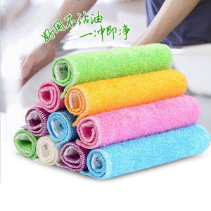 Bamboo Fiber Cleaning Cloth - Strong Absorbent & Soft Kitchen Towel - Dishcloths & Tea Towels - Reusable & Durable - Non-Stick & Oil Scrubbing - ผ้าทำความสะอาด - เศษผ้า