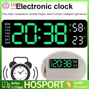 【HCS】Digital Alarm Clock Dual Alarm Clock Large Number Display USB Charging Temperature/Date Multifunctional for Home Office