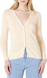 Essentials  Womens Lightweight  V  Cardigan Sweater with Open Collar ( Offer Plus Size )