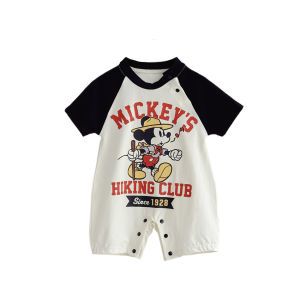 Baby Girl Donald Duck Romper New Born Mickey Mouse Striped Jumpsuit Infant Boy Onesie 1-2 Yrs Kid Girl Daisy Cartoon Fashion Set