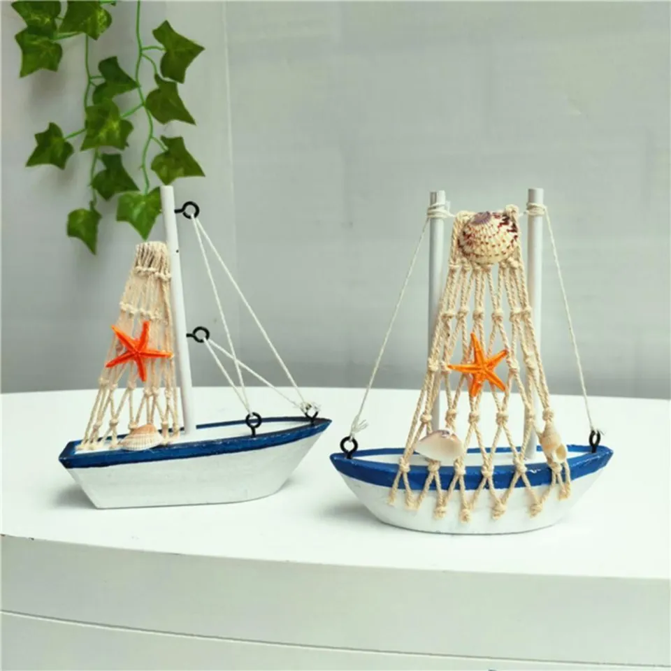 Ship Model Handmade Wooden Fishing Boat Ornament Miniature Craft