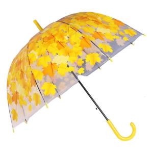 Automatic Clear Umbrella Windproof Umbrella Light Weight See Through Stick Umbrella Comfortable Handle for Women Kid
