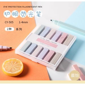 Set 6 Bút nhớ dòng dấu dòng dạ quang highlight thân vuông màu Pastel CY-505 Gia Nguyễn --