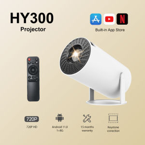 Mini Projector 4K 1080P Support Portable WiFi Bluetooth Android 11 Projector Auto Keystone 180 Degree Rotatable Home Theater Video Projector HY300pro+