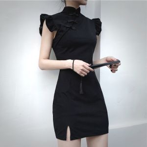 dandelia premium / DRESS CHEONGSAM SCUBA 1620 (S-XL) / dres / dres scuba import terbaru / dress lc karoke / party dress / dress korean style / dress scuba / Mini Dress Cheongsam BodyCon Pakaian Wanita