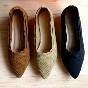Asantika Sepatu Fantofel Wanita Rajut Hak 3cm Nyaman Empuk Ready Bigsize Jumbo 41 42 43 44