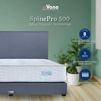Vono SpinePro 500 Mattress (Tilam Vono) | 15 years Warranty | Spring Mattress | Double-Sided Mattress | Anti-Static