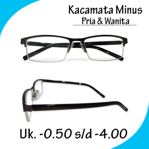 KACAMATA MINUS HALF FRAME RABUN JAUH (-) UNTUK PRIA DAN WANITA KACAMATA UNTUK BACA JARAK JAUH -0.50 SAMPAI -4.00