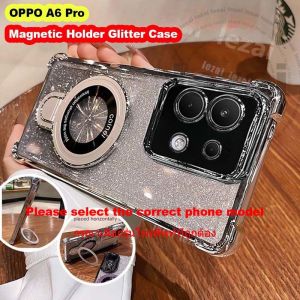 Long Lanh Trường Hợp Oppo A6 Pro 5G A6Pro oppoa6pro A 6 Pro 2025 Vỏ có nam châm Đứng Chủ Mềm Mại trong suốt chống sốc Sang Trọng Thiết Kế Mới