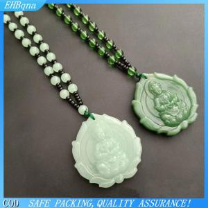COD Trung Quốc Phong Cách Màu Xanh Lá Cây Ngọc Bích Tay Khắc Guanyin Ngọc Bích Mặt Dây Chuyền Vòng Cổ Phật Trang Trí Amulet Cho Phụ Nữ Người Đàn Ông May Mắn Đồ Trang Sức Quà Tặng