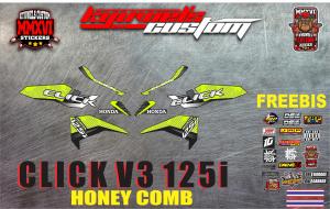 HONDA CLICK V3 HONEY COMB DECALS