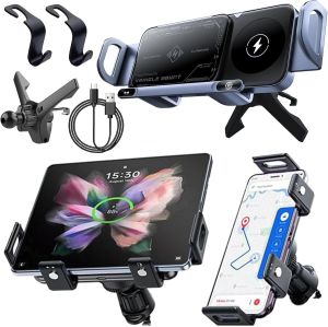 2024 High Intelligent Mobile Phone/Pad Holder Wireless Car Charger Fast Charging Holder for All Smart Phones (2Pcs-Black)