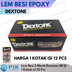 12 Pcs LEM EPOXY BESI 5 MENIT DEXTONE 48gr | LEM CAMPUR HITAM PUTIH ADHESIVES SERBAGUNA