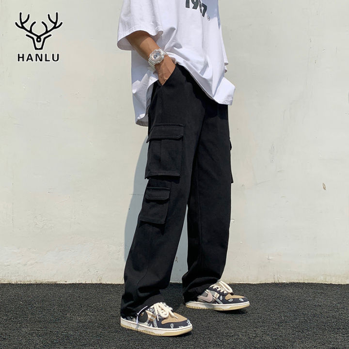 Hanlu Quần Yếm Nam Nhiều Túi Thẳng Xu Hướng Mới Mùa Thu Quần Thể Thao ...