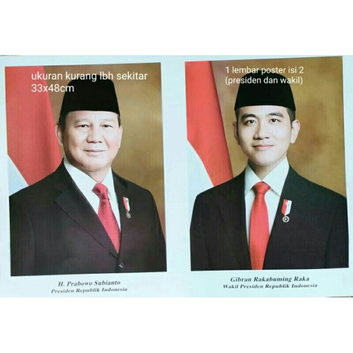 poster gambar satu set presiden dan wakil presiden republik indonesia