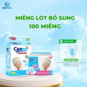 Combo 5 gói/100 miếng lót bổ sung Canny cho người già và phụ nữ sau sinh dùng kèm tã quần/tã dán