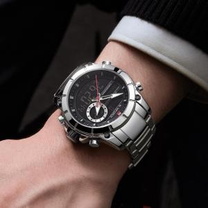NAVIFORCE Mens Watches Fashion Sport Quartz Men LED Digital Electronic Watch For Men Full Steel Casual Waterproof Military Analog Clock