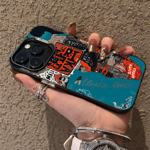 For IPhone 11 15 16 14 12 13 17 Air PRO MAX XR XS 7 8 6 6S 11 12 13 14 15 16 17 Plus Casing IPhone 11PRO 12PRO 13PRO 11PROMAX 13PROMAX 15PROMX Fashion Letter เส้นด้ายขนนก 3D IMD เปลือกโลหะแข็ง CYK2783A
