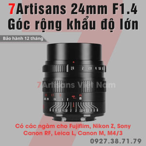 Ống kính 7Artisan 24mm F1.4 góc rộng đa dụng khẩu lớn cho Fujiflim Nikon Z Sony Canon RF Leica L Canon M M4/3