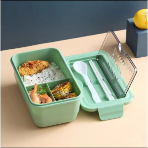 Furnibest Lunch Box Sekat Plastik 3 Kotak Tempat Bekal Lunch Box Serbaguna Makanan Anak