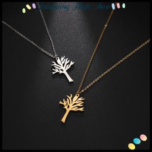 【Jumpping】 Titanium Steel Tree Of Life Pendant Necklace Hip Hop Style High Quality Stainless Steel Jewelry For Men And Women