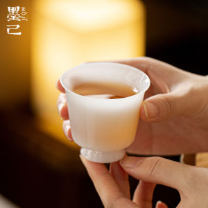 墨己璞玉茶具冰种羊脂玉瓷陶瓷高档主人杯功夫茶具茶杯家用品茗杯