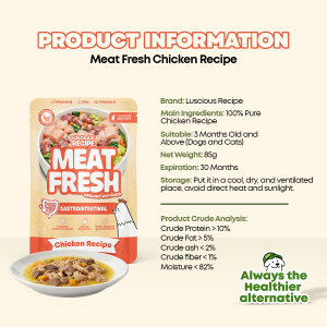 Luscious Recipe Meat Fresh Chicken Wet Food Organic Wet Food Dog Wet Food Cat Wet Food Pure Meat 85g