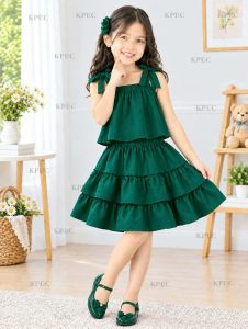 HHC Summer Casual Girl Teen Skirt with Bow and Top Set Terno - top and skirt - plain color - current trend - best seller top - super ganda - ganda ng quality - effortless easy to wear - simple - cute item - fabric from abroad - cotton fabric - timeless