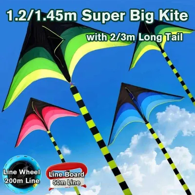1.2m/1.45m Large Flying Kite Long Tail Ripstop Good Flying Kite Children Adult Outdoor Toys Kites Fun Sports