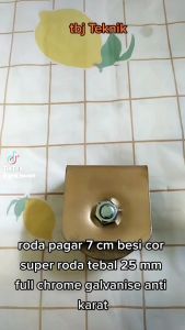 roda pagar 7 cm besi cor super roda tebal full plating pelapis anti karat