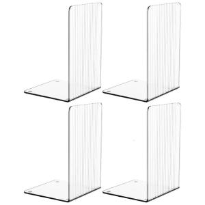 4 pcs đa chức năng Chặn sách Acrylic cuốn sách stoppers thực tế chủ sở hữu cuốn sách Kệ Kệ chặn sách trang trí rõ ràng bookends