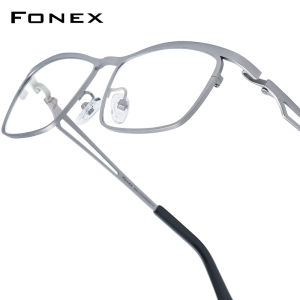 FONEX กรอบแว่นตาไททาเนียมผู้ชายดีไซน์แบรนด์แว่นตาสี่เหลี่ยมธุรกิจขอบเต็มญี่ปุ่นคุณภาพสูงเบาพิเศษ85768แว่นสายตาออกแบบได้ตามต้องการ