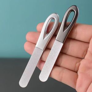 4 Pcs Stainless Steel Double-sided Nail File Nail Buffer Abrasive Strip Manicure Pedicure Sanding Polishing Tools Nail Buffer Shine