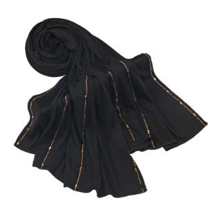 Luxury Embroidered Mercerized Cotton Head Cover Scarf For Ladies Soft Rhinestones Accented Shawl Comfortable Daily Wear