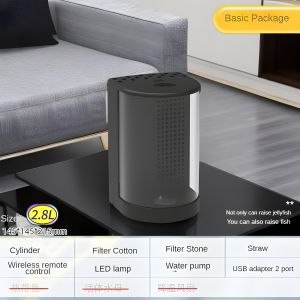 Jellyfish tank semi-circular desktop mini fish tank household filter with wet dry separation remote control USB power supply