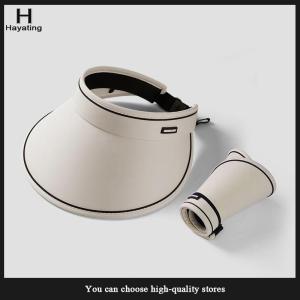 Hayating New Women Roll Up Sun Visor Wide Brim Hat Summer Foldable Packable UV Protection Empty Top Ponytail Cap For Beach Travel Bonnet