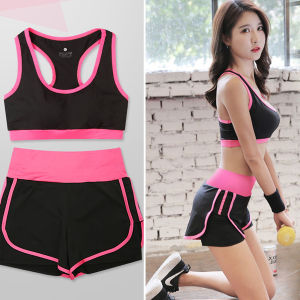 Bộ Tập Thể Thao Gym Tennis Chạy Bộ Cầu Lông Nữ - Áo Bra - Quần Short Chất Dày Dặn Co Giãn 4 Chiều Thoải Mái Vận Động