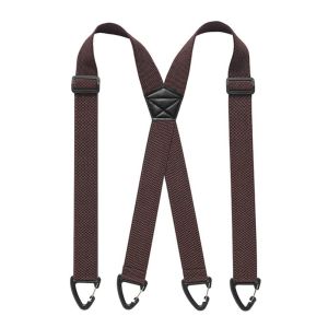 RUCHO 3.8cm Wide Work Suspenders Heavy Duty with 4 Gripper Clasps Adjustable Suspenders Retro Anti-slip X-Type Suspenders Work Use