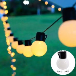 1PC LED Solar Light StringOutdoor White Balls Decoration Lights Hanging Lights For GardenYardPatioBalconyCamping&Holidays