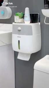 Hộp Đựng Giấy Vệ Sinh ECOCO 2 Tầng Đa Năng Cao Cấp Dán Tường cho nhà vệ sinh thêm sang trọng