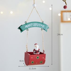 MAYIT Ông già Noel Đồ trang trí treo cây thông Noel Vật liệu sắt Phong cách Bắc Âu Dây Chuyền Cây Thông Giáng Sinh Dễ thương Tinh tế Đồ trang trí hình người tuyết Bữa tiệc
