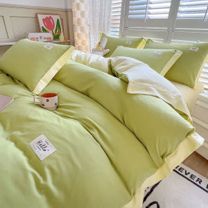 Four-Piece Bedding Set Quilt Cover Single Piece Single Duvet Cover Bed Sheet Bed Skirt Single Double Bedding Set Dormitory Three-Piece Set Brushed Cotton LZD