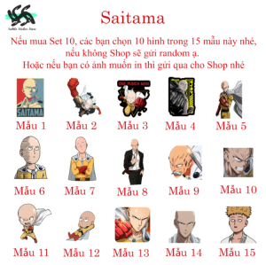 One-Punch Man - Set 10/15 Sticker Saitama  anime One-Punch Man / OPM hình dán  trang trí điện thoại mũ bảo hiểm laptop vali...siêu đẹp chống nước chống xước