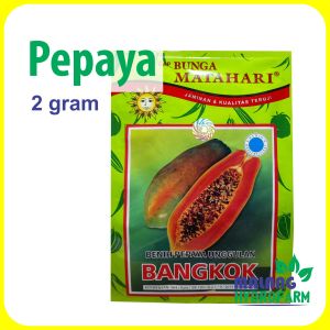 Benih Pepaya Bangkok 2 gram Cap Bunga Matahari unggul bibit berkualitas hidroponik biji kates